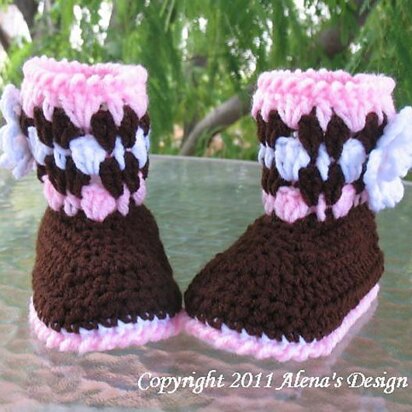 Crochet Brown Toddler Booties