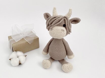 Highland cow toy crochet pattern amigurumi
