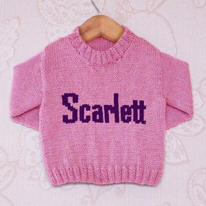 Intarsia - Scarlett Moniker Chart - Childrens Sweater