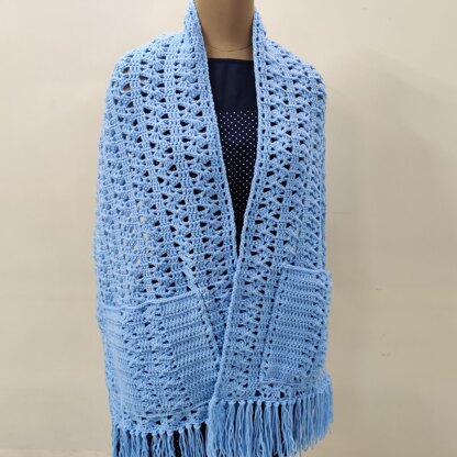 Cornflower Pocket Shawl