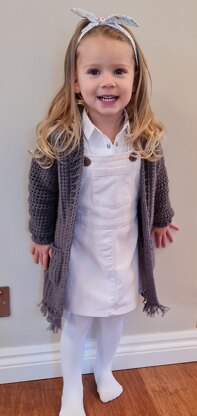 Childs Long Cardigan Crochet Pattern (Age 2-10)