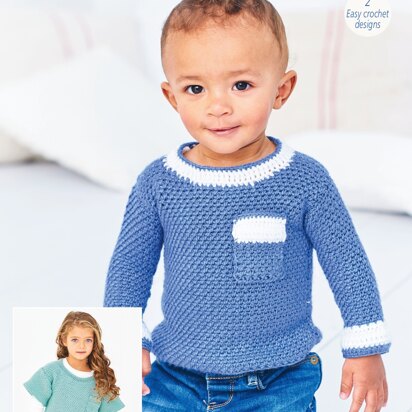 Crochet Woven Sweater and Tunic in Stylecraft Bambino DK - 9609 - Downloadable PDF
