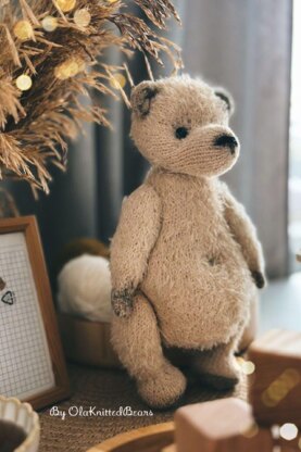 Cozy Teddy Bear Knitting Pattern PDF – Plush Toy 27 cm – Classic Teddy