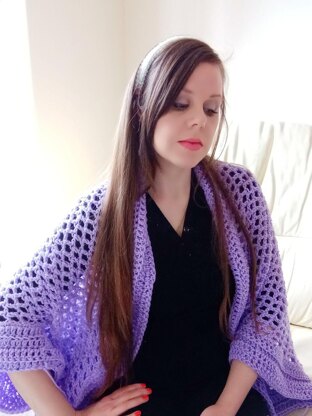 Crochet Cocoon Lilac Shrug Cardigan Pattern