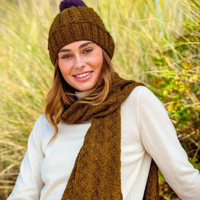 Cable Hat and Lacy Scarf