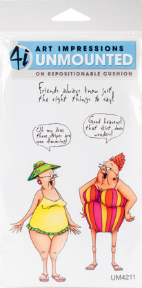 Art Impressions Golden Oldies Cling Rubber Stamp - Selma & Gladys