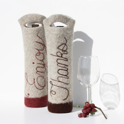 Felted Wine Bottle Gift Bag