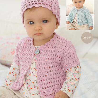 Cardigans and Hat in Sirdar Snuggly 4 Ply 50g - 1900 - Downloadable PDF