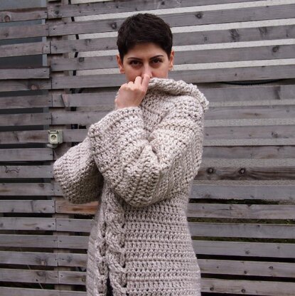 Very Winter hooded cardigan Crochet pattern by Ana D LoveCrafts