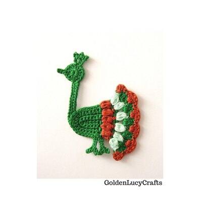 Peacock Applique Crochet Pattern