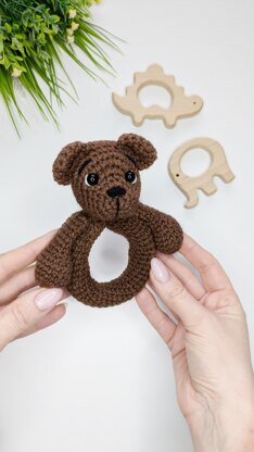 Crochet baby rattle pattern, easy crochet amigurumi teddy bear pattern