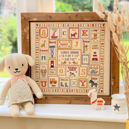 Historical Sampler Company K is for Koala Birth Sampler Cross Stitch Kit - 16ct Aida - 32cm x 32cm