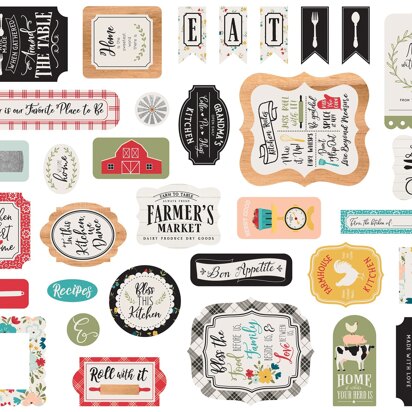 Echo Park Paper Echo Park Cardstock Ephemera 33/Pkg - Icons, Farmhouse Kitchen