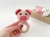 Pig crochet pattern baby rattle toy Amigurumi teether ring