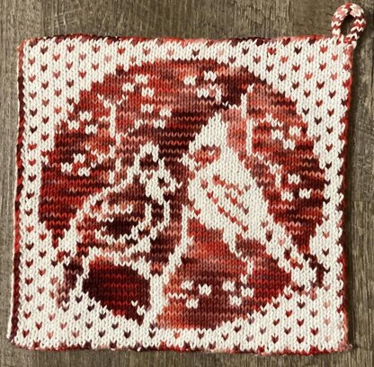 Winter Cardinals Potholder