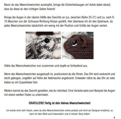 Meerschweinchen Guinea Pig Häkelanleitung deutsch und englisch
