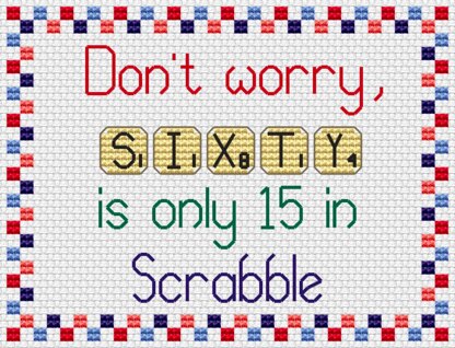 Scrabble 60 Cross Stitch PDF Pattern