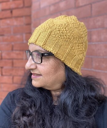 Double Seed Stitch Trellis Hat