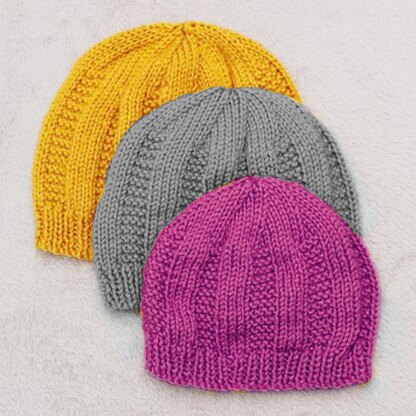 Knitting Pattern beanie hat, ladies, teen & child #432