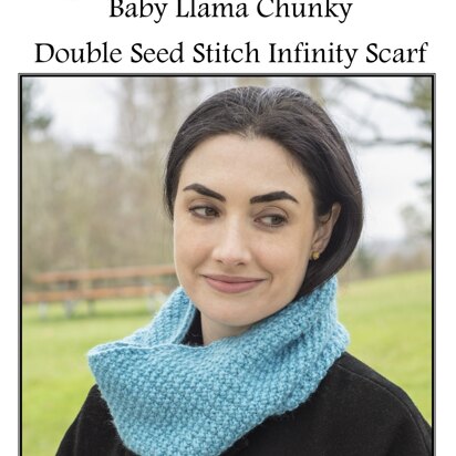 Double Seed Stitch Infiinty Scarf in Cascade Baby Llama Chunky - C332 - Downloadable PDF