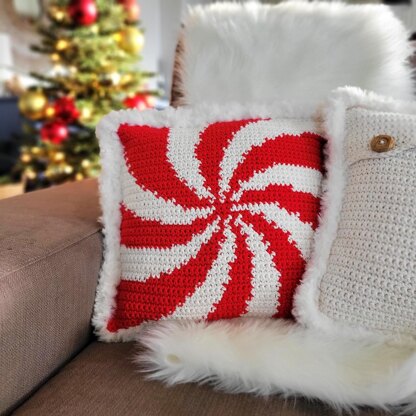 Peppermint Holiday Pillow Cover