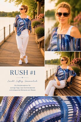 Crochet Pattern Summer Poncho RUSH #1 | Lightweight Shoulder Warmer with Lace Stitch Pattern PDF