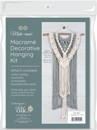 Solid Oak Two-Tone Layered Macrame Kit