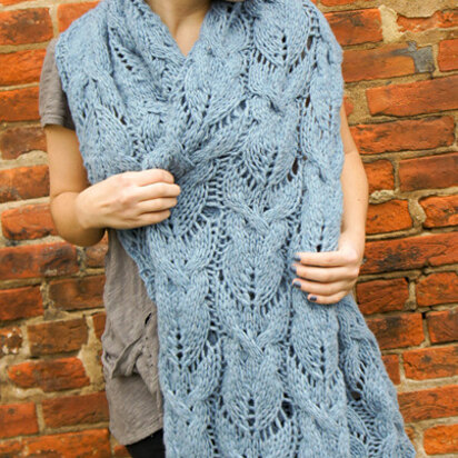Cabled & Lace Muffler in Imperial Yarn Native Twist - F02 (Downloadable PDF)