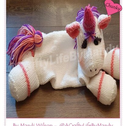 Unity The Unicorn Pyjama/Water Bottle Case - knitting pattern