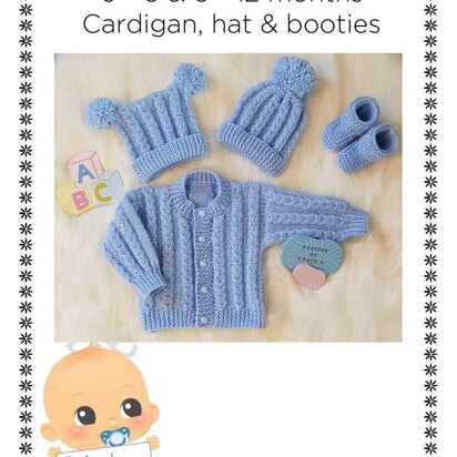 Oliver baby knitting pattern 0-3 & 6-12mths