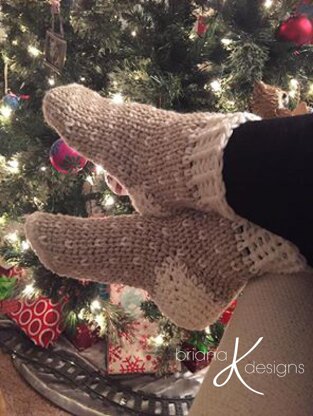 Winter Crochet Slipper Socks