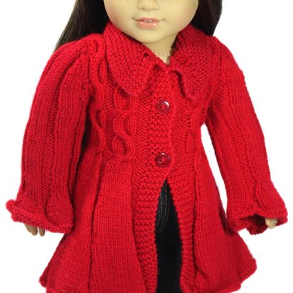 Cable Flair Coat for 18 inch Dolls