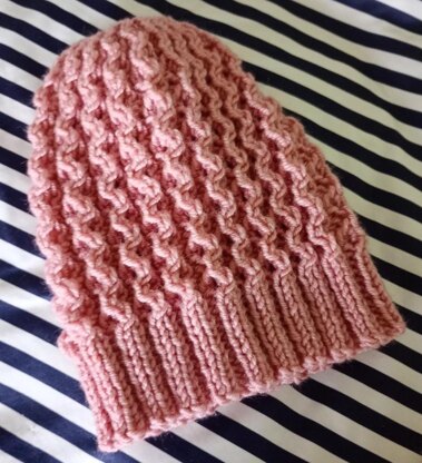 Simple Beanie Hat Chunky Yarn Straight Needles
