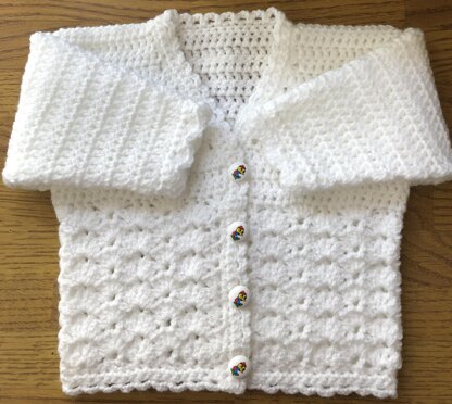 Thistle Flower Panel Crochet Cardigan Pattern for Baby or Child