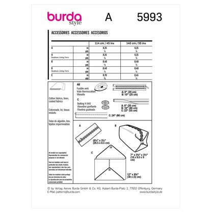 Burda Style Pencil Case, Pochette, Clutch B5993 - Sewing Pattern