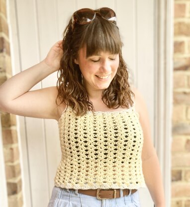 The Iris Crop Top Crochet pattern by Calm Homemade