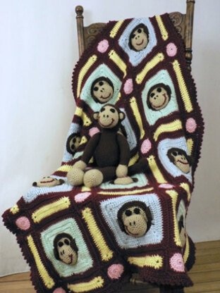 Monkey Blanket in Caron Simply Soft - Downloadable PDF