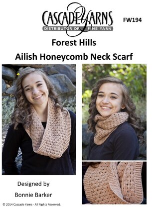 Ailish Honeycomb Neck Scarf in Cascade Forest Hill - FW194