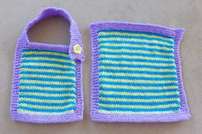 Laurel - baby bib and washcloth set