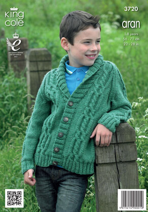 Sweater and Cardigan in King Cole Aran - 3720