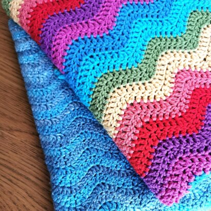 Rainbow wavy baby blanket