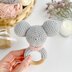 Mouse crochet pattern baby rattle Amigurumi teether toy