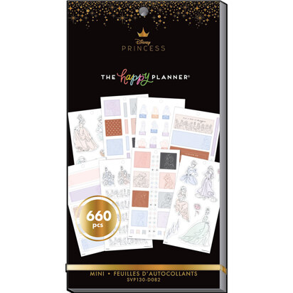 The Happy Planner Disney © Princess Elegance Mini 30 Sheet Sticker Value Pack