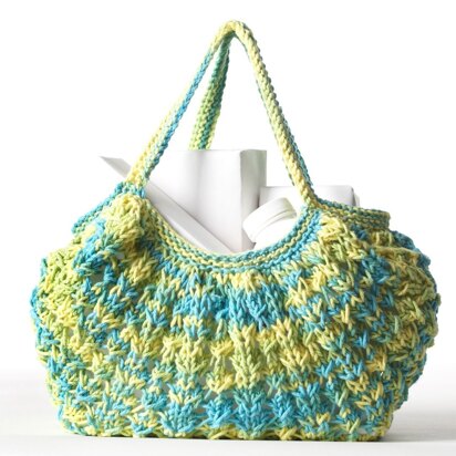 Market Bag To Knit in Bernat Handicrafter Cotton Prints - knitting pattern