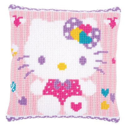 Vervaco Hello Kitty Pastel Cross Stitch Cushion Kit - 40cm x 40cm