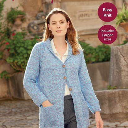 Long Line Coat in Hayfield Journey DK - 8266 - Downloadable PDF