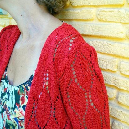 Red leaf lace cardi