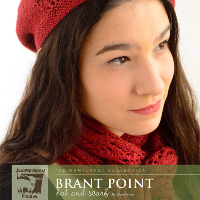 Brant Point Hat and Scarf in Juniper Moon Farm Findley DK - Downloadable PDF