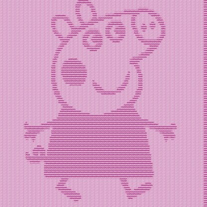 Peppa Pig blanket Knitting Pattern, Knit and Purl only, Cute Piggy Cartoon Moovie Character motif