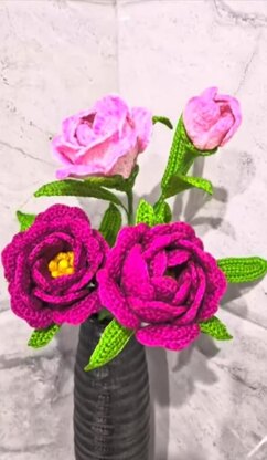 Crochet Peony flower